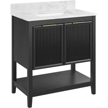 Camille 32W Fluted Vanity with Faux Marble Basin