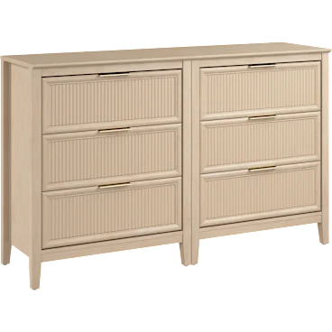 2-Pack: Camille Fluted 3 Drawer Dresser
