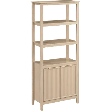 Camille Fluted 5 Shelf Bookcase with Doors