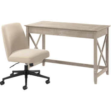 Key West 48W x 24D Writing Desk and Chair Set in Washed Gray