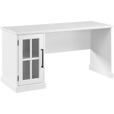 Westbrook 60W Computer Desk with Storage Cabinet in White Ash