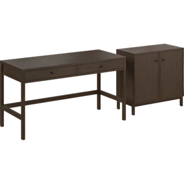 Avery 54W Writing Desk and 2 Door Low Storage Cabinet