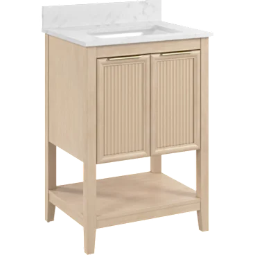 Camille 24W Fluted Vanity with Faux Marble Basin