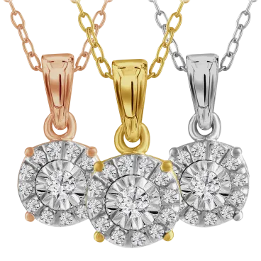 Diamond Muse Round 1/10 Carat TW Genuine Diamond Necklace