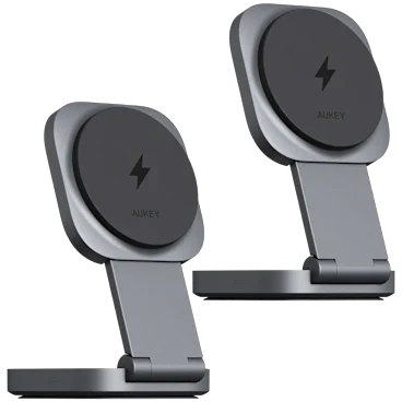 2-Pack: Aukey MagFusion Qi2 2-in-1 Foldable Chargers