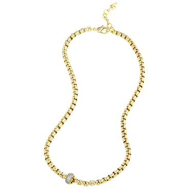 Savvy Cie Italian Design Chain Necklace with Pave Rondelle