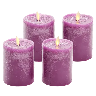 4-Pack: Luminara Flameless 4.5" Chalky Pillars