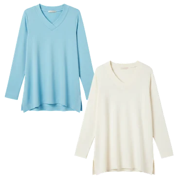 2-Pack: Isaac Mizrahi Live! Essentials Trapeze Hem V-Neck Tunic