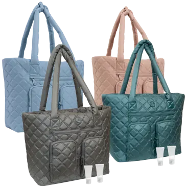Joan & David Diamond Quilted Parachute Nylon Travel Tote