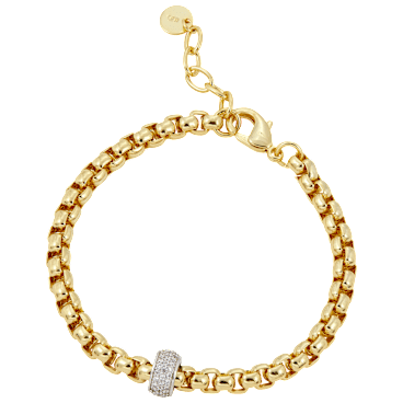 Savvy Cie Italian Design Bracelet with Pave Rondelle