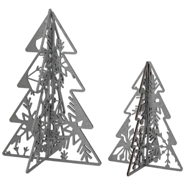2-Pack: National Tree Company Silver Wood Free-Standing Trees (7" & 10")