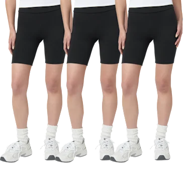 3-Pack: HUE Wide Band Blackout Bike Shorts
