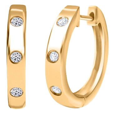 Luxuriant 0.40ctw Lab-Grown Diamond Vermeil Orbit Hoops G-H, SI