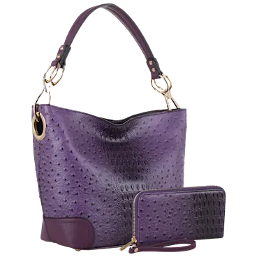 MKF Collection 2-Piece Wandy Vegan Leather Hobo & Wallet Set by Mia K