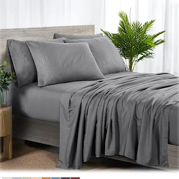 Bibb Home 6-Piece Rayon from Bamboo Sheets with SureGrip Straps