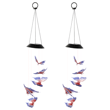 2-Pack: Vistalite Solar-Powered Butterfly Glow Chimes