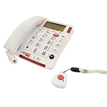 First Alert Big Button Telephone with Emergency Key & SOS Remote Pendant