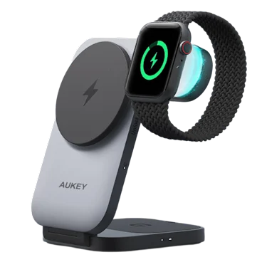Aukey MagFusion Z 3-in-1 Qi2 Foldable Magnetic Charging Station