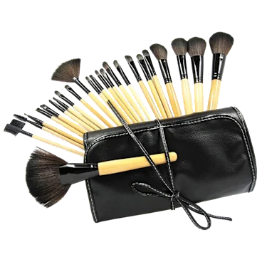 Miley Cosmetics 24-Piece Makeup Brush Set with Bag