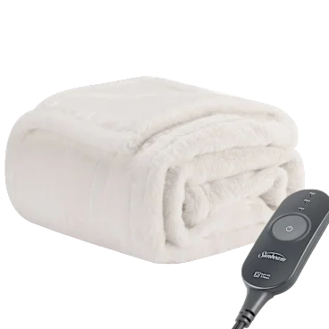 Sunbeam Heated Faux Fur Throw Blanket