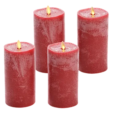 4-Pack: Luminara Flameless 6.5" Chalky Pillars