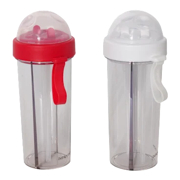 2-Pack: Improvements Dual Chamber Cups with Straws