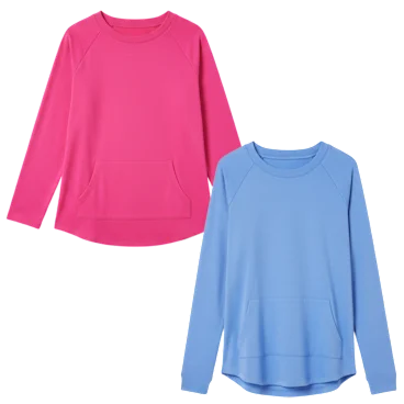 2-Pack: Isaac Mizrahi Live! Essentials Wide Crew-Neck Top with Pockets