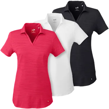 3-Pack: Puma Ladies Cloudspun Free V-Neck Polos