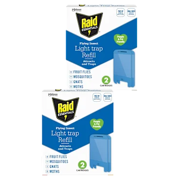 Raid Essentials Flying Insect Light Traps Kit with 5 Total Cartridges
