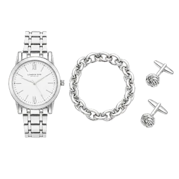 London Fog Ambassador Watch, Bracelet and, Cuff Link Gift Set