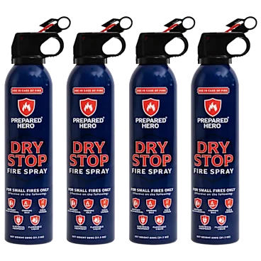 4-Pack: Prepared Hero Dry Stop Fire Sprays