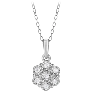 Unique Design 1/10 Carat TW Lab Grown Diamond Cluster Necklace
