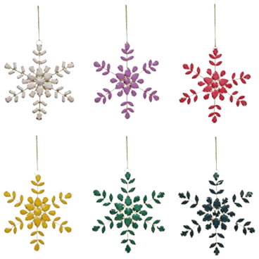 6-Pack: National Tree Company Beaded Snowflake Ornaments
