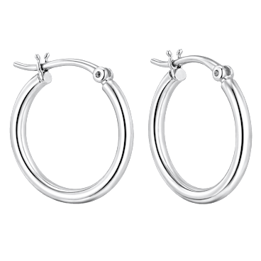 Donatello Gian Sterling Silver Classic Huggie Hoops