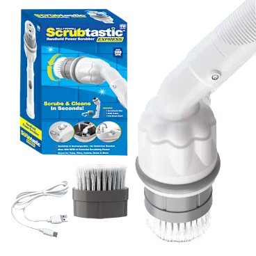 Bell + Howell Scrubtastic Express Handheld Power Scrubber with Flat Brush Head