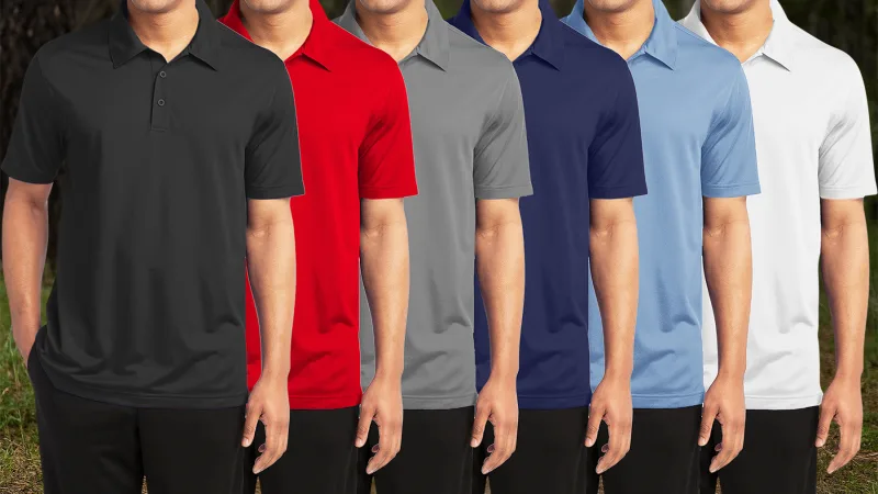 3-Pack: Galaxy by Harvic Men's Short Sleeve Moisture Wicking Polo Shirts