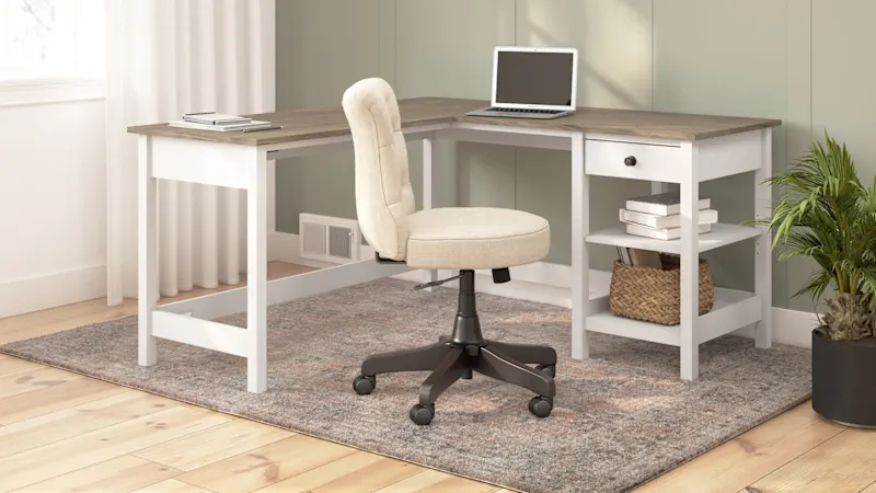 Mayfield 60W L Shaped Computer Desk with Storage