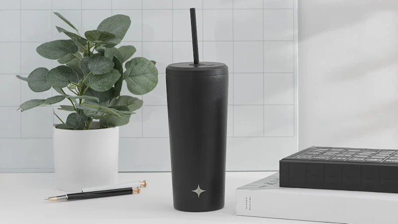 2-Pack: JoyJolt 20oz Vacuum Insulated Tumblers with Straw & Flip Lids