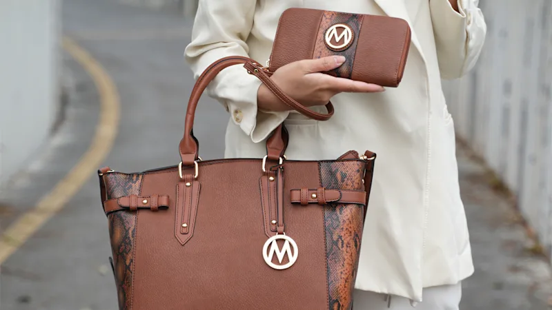 MKF Collection Joelle Snake Embossed Tote Bag & Wallet Set by Mia K.