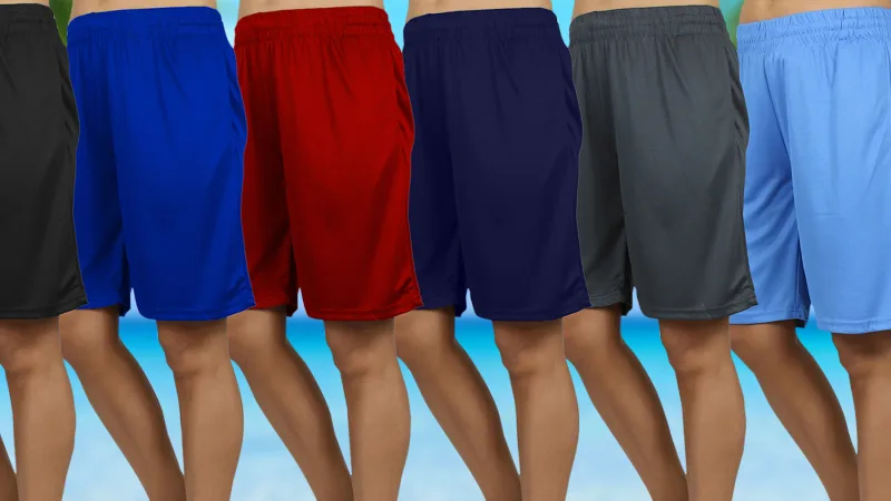 5-Pack: Galaxy by Harvic Women's Loose Fit Mesh Moisture Wicking Shorts