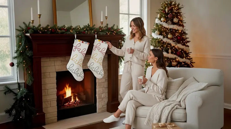 2-Pack: National Tree Company "Falala" Embroidered Stockings