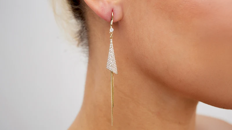 Savvy Cie Tassel Earrings with Pave Twist
