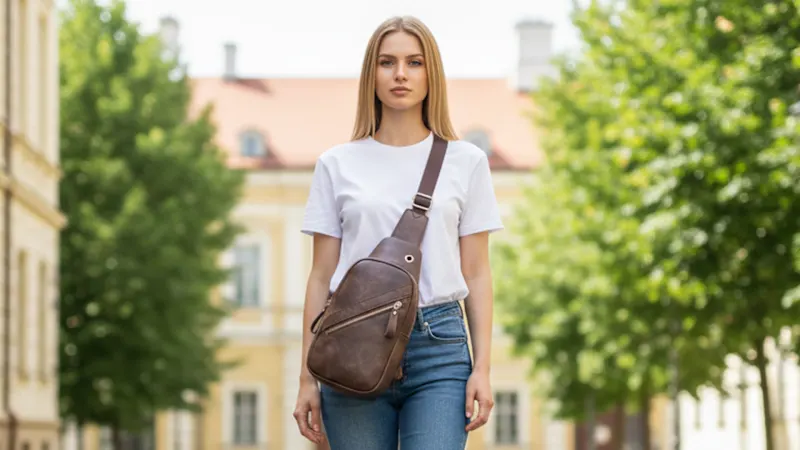 Poppy & Harper Ciara Sling Bag with Diagonal Zipper