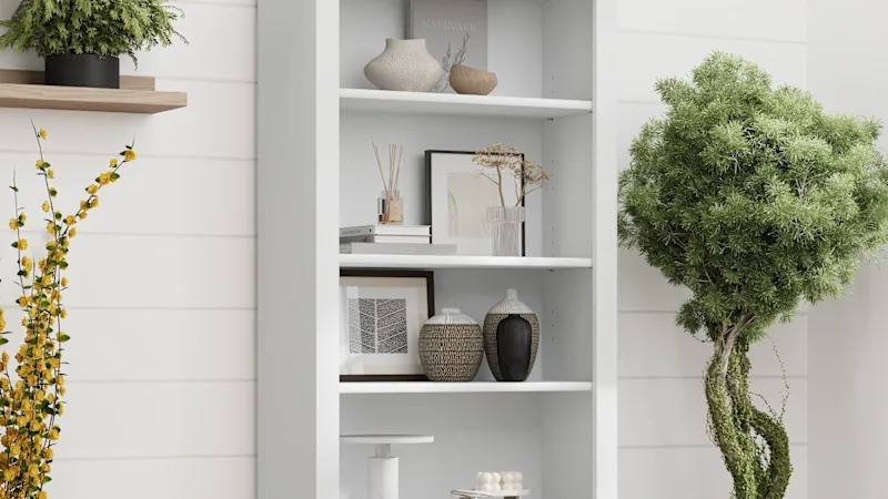 Somerset Tall 5 Shelf Bookcase in White