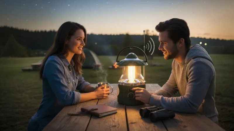 Infinite Basics North Point Lantern & Flashlight with Built-in AM/FM Radio