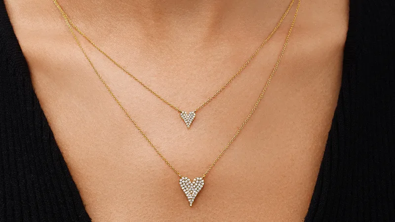 Jennifer Miller Double Pave Heart Layered Necklace