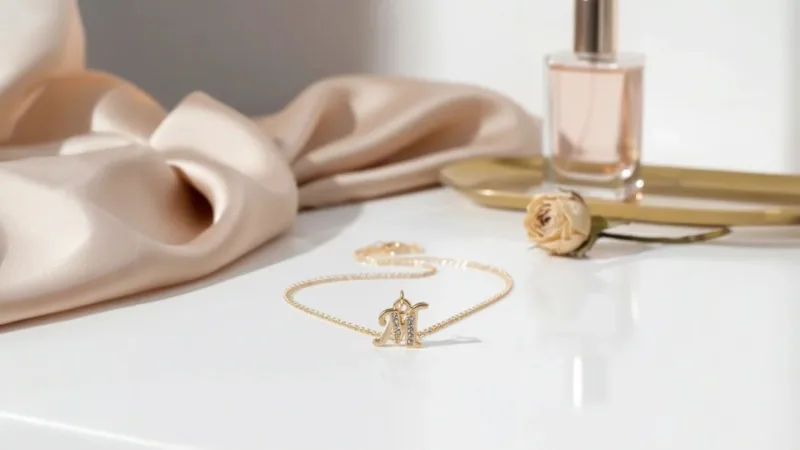 Saffron Initial Letter Pendant Necklace