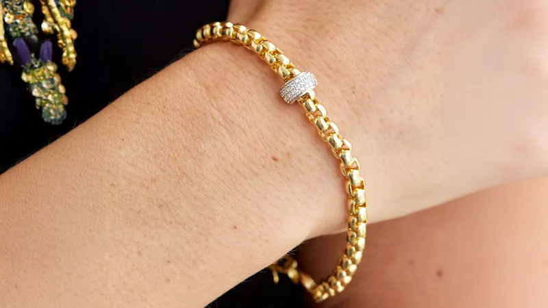 Savvy Cie Italian Design Bracelet with Pave Rondelle