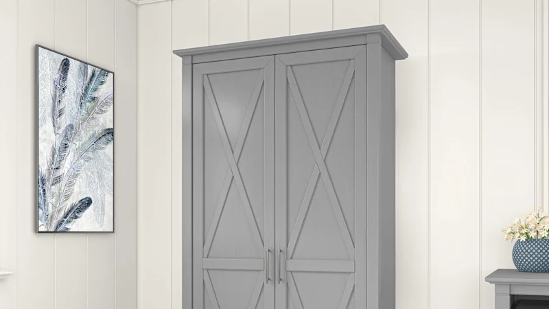 Key West Tall Storage Cabinet with Doors and Shelves