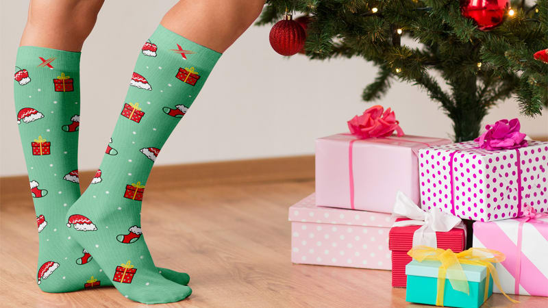 3-Pack: Extreme Fit Premium X Elite Knee-High Holiday Compression Socks